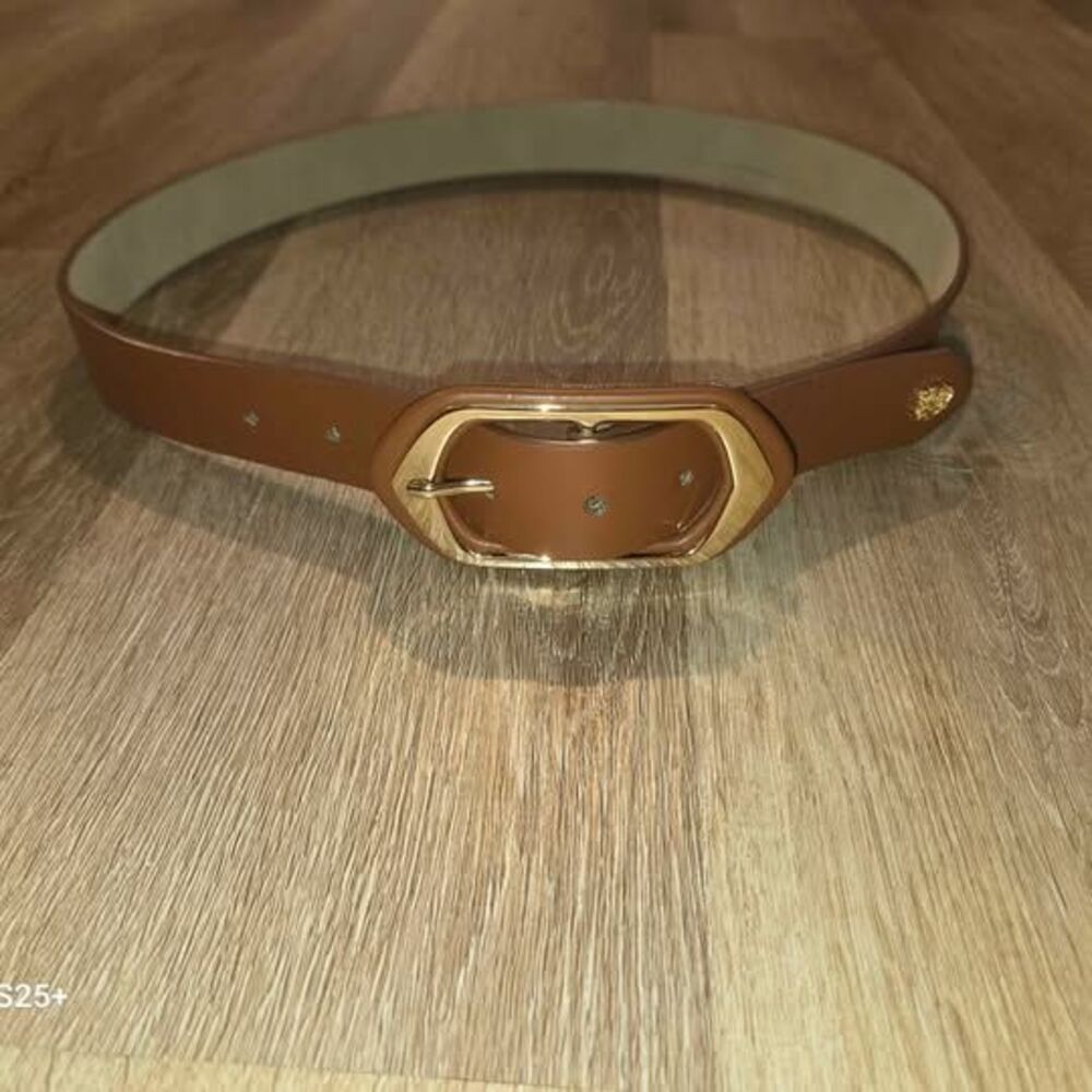 Vince Camuto Brown Belt with Gold Buckle
